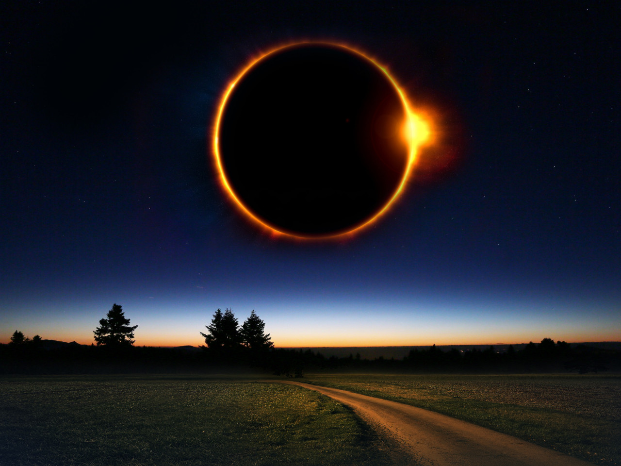 Fantasy solar eclipse wallpaper 1280x960