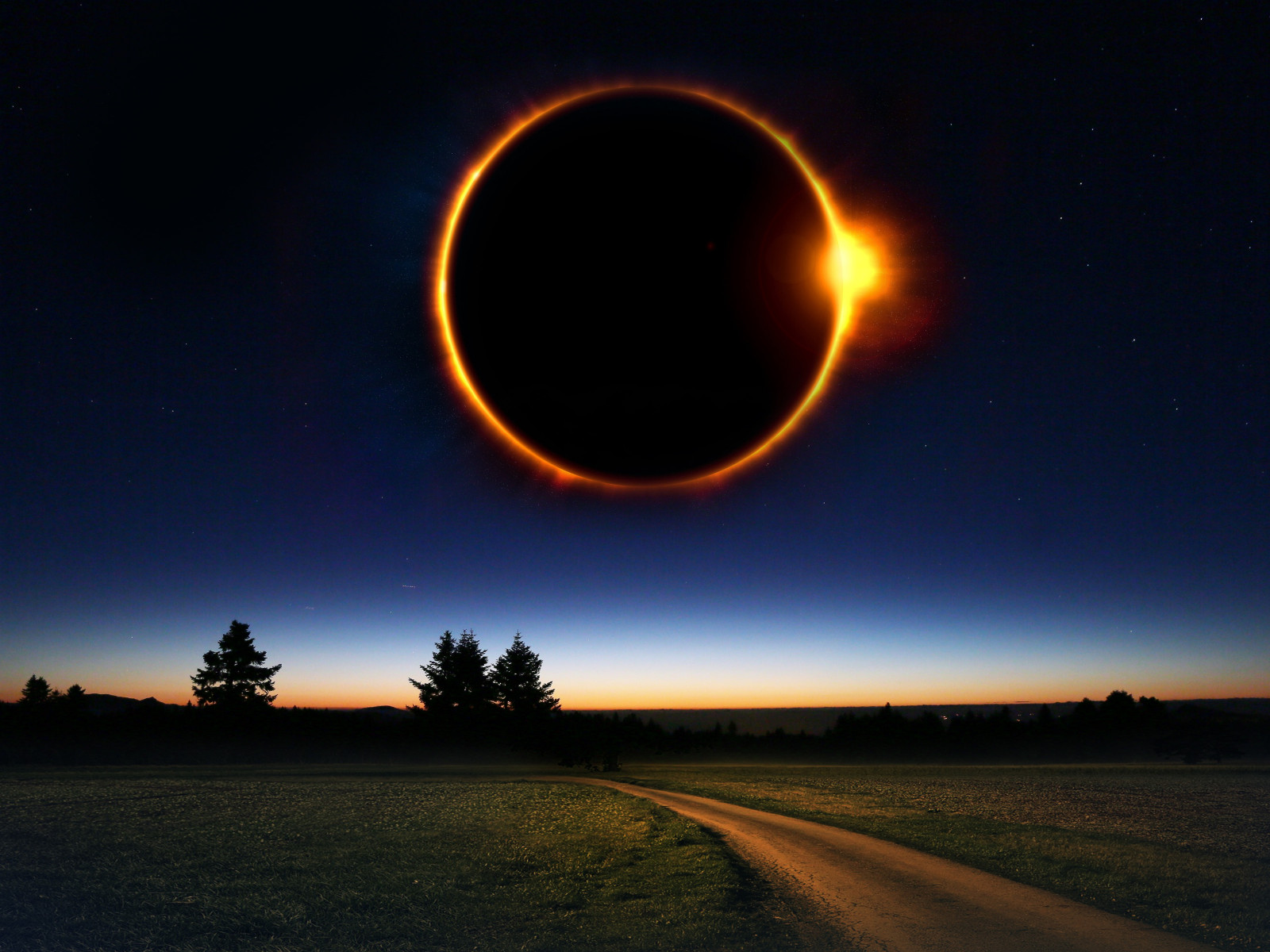 Fantasy solar eclipse wallpaper 1600x1200