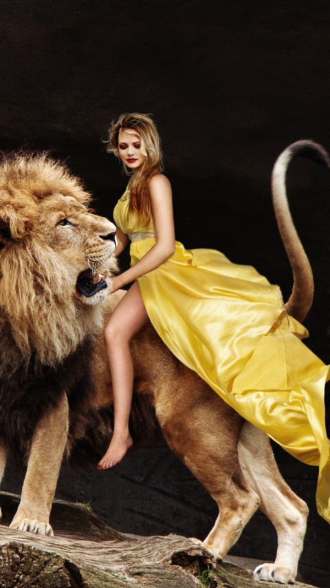 Lady and the Lion King wallpaper 480x854