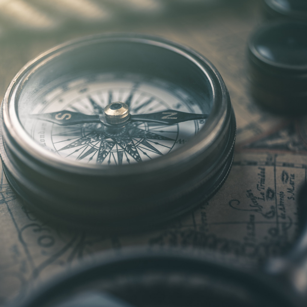 Retro map and compass wallpaper 1024x1024