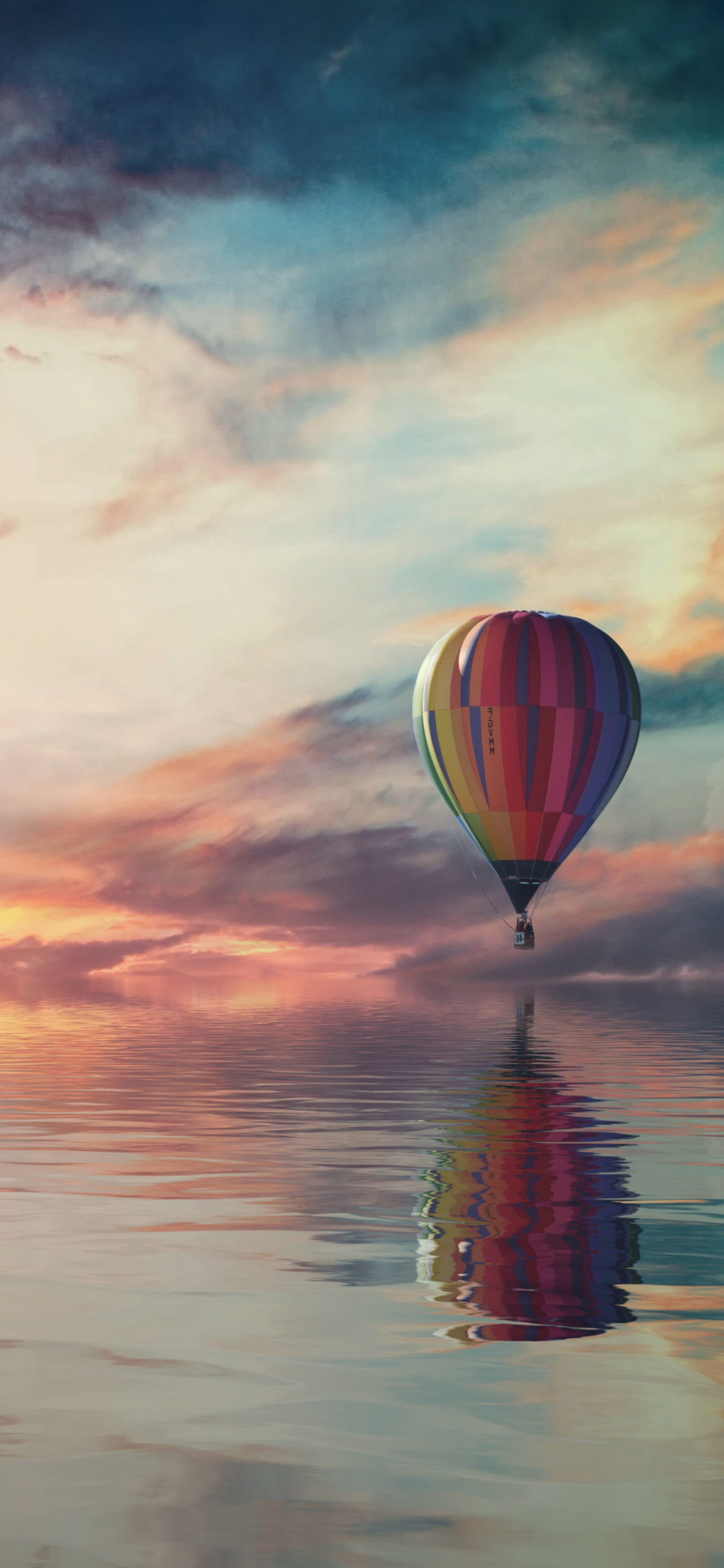 Fantasy travel with the hot air balloon wallpaper 1125x2436