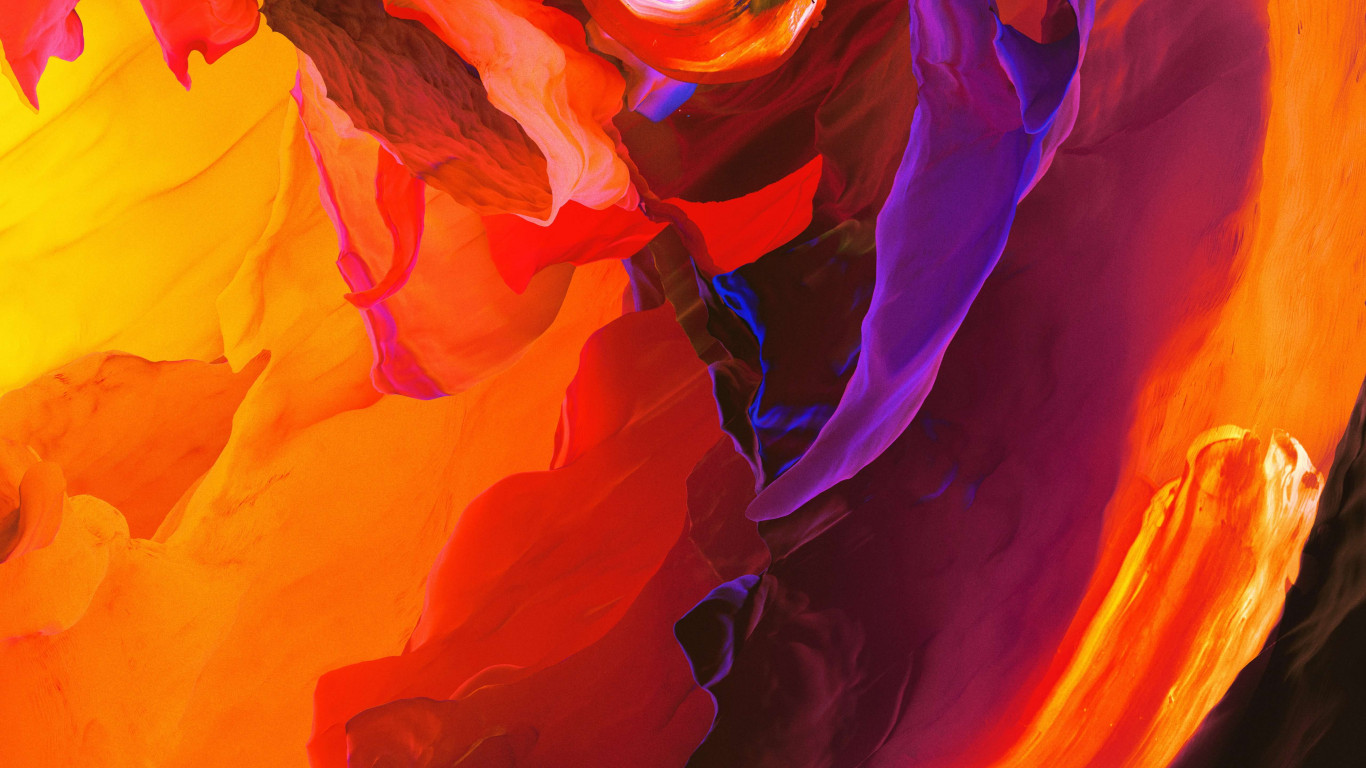 Red Orange Colorful Abstract wallpaper 1366x768