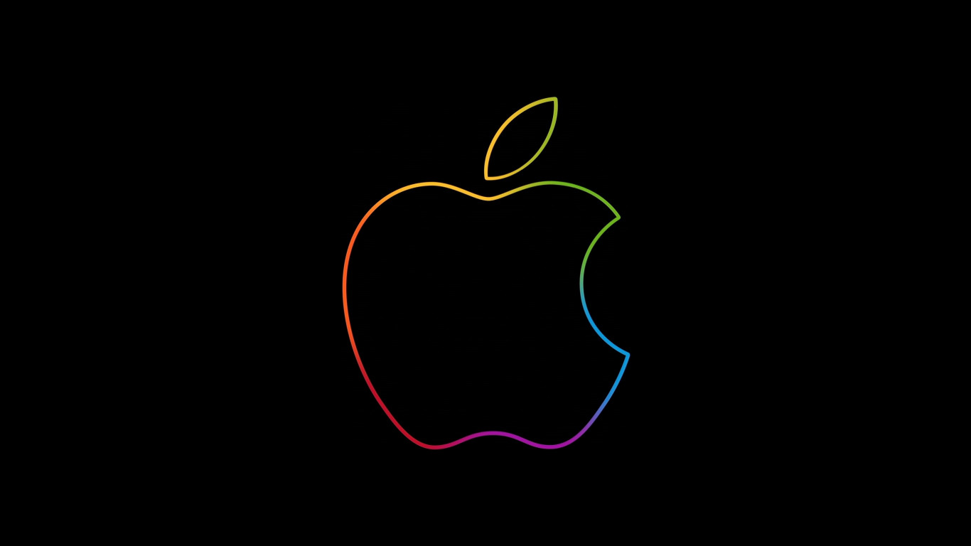 The famous Apple logo wallpaper 1366x768