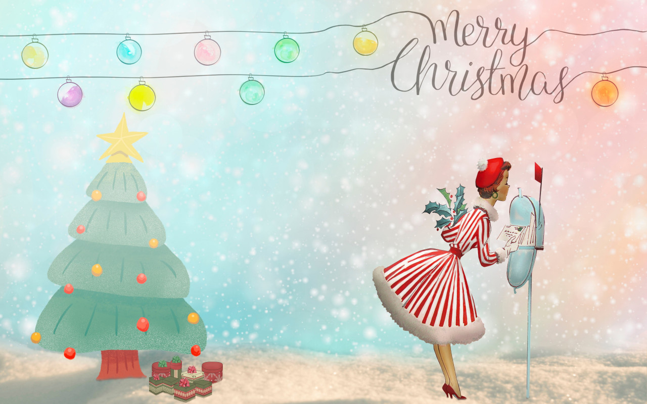 Merry Christmas 2020 Illustration wallpaper 1280x800