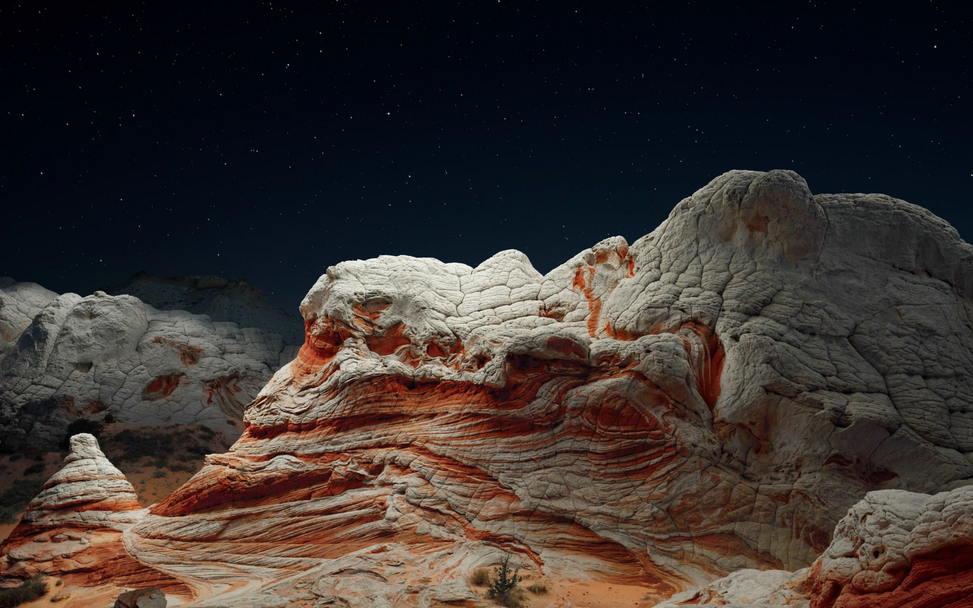 The night sky and desert valley wallpaper 1920x1200