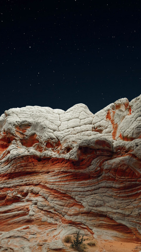The night sky and desert valley wallpaper 480x854
