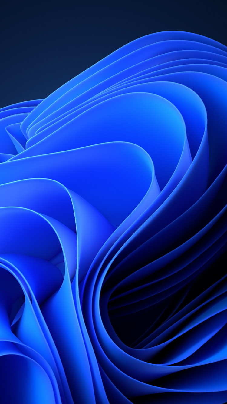 Windows 11 blue abstract wallpaper 750x1334