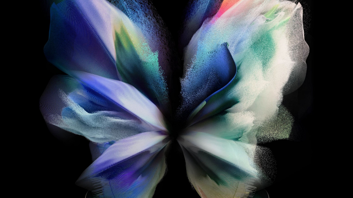 The butterfly from Samsung Galaxy Z Fold 3 wallpaper 1366x768