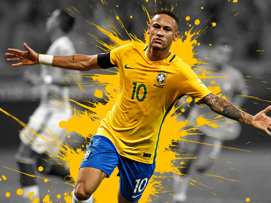 Neymar for Brazil national team wallpaper 1024x768