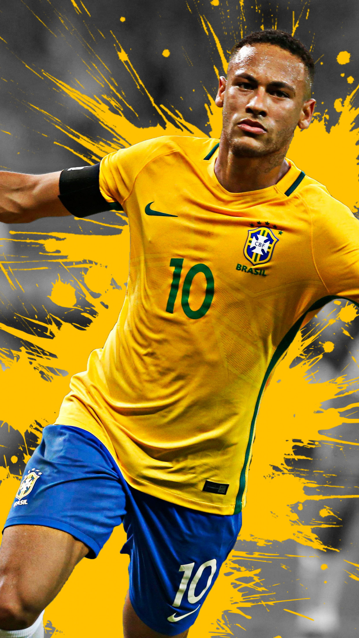 Download wallpaper: Neymar for Brazil national team 1242x2208
