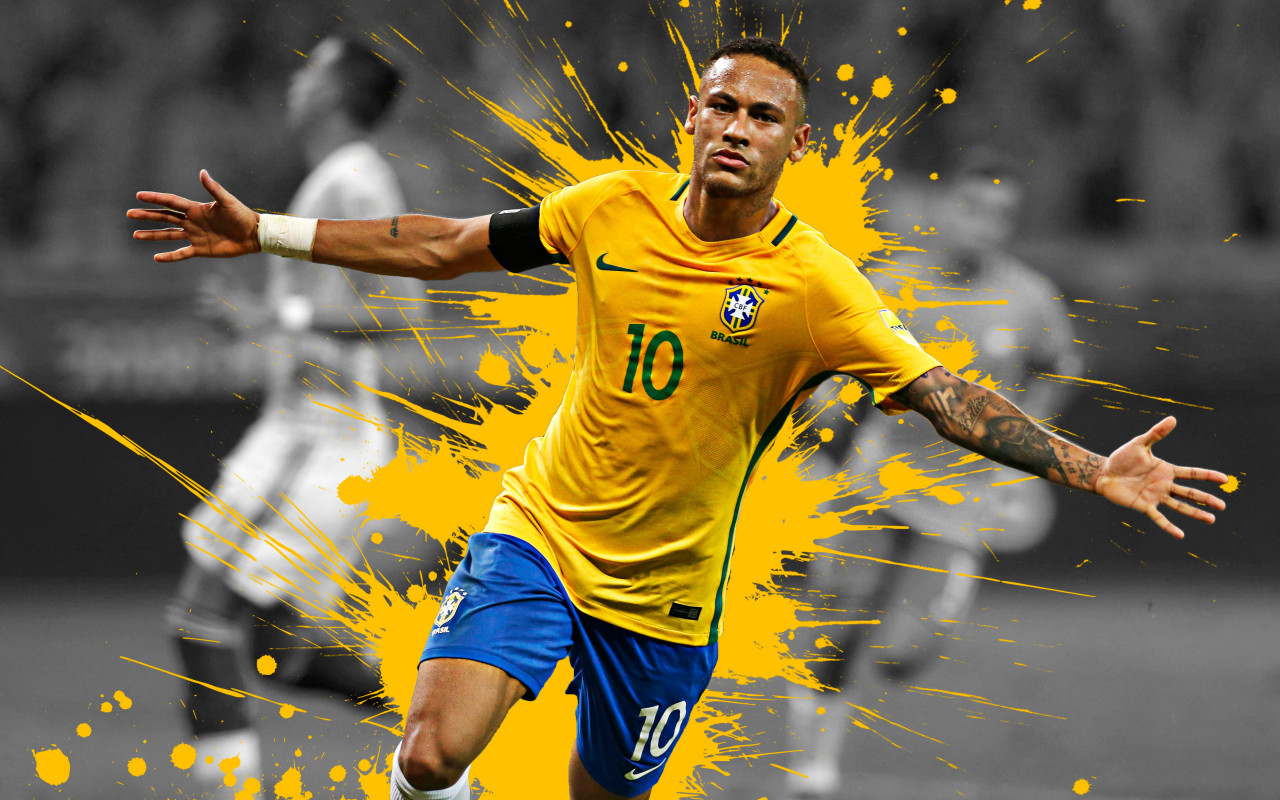 Neymar for Brazil national team wallpaper 1280x800