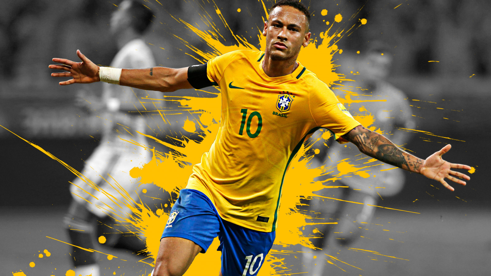 Neymar for Brazil national team wallpaper 1600x900