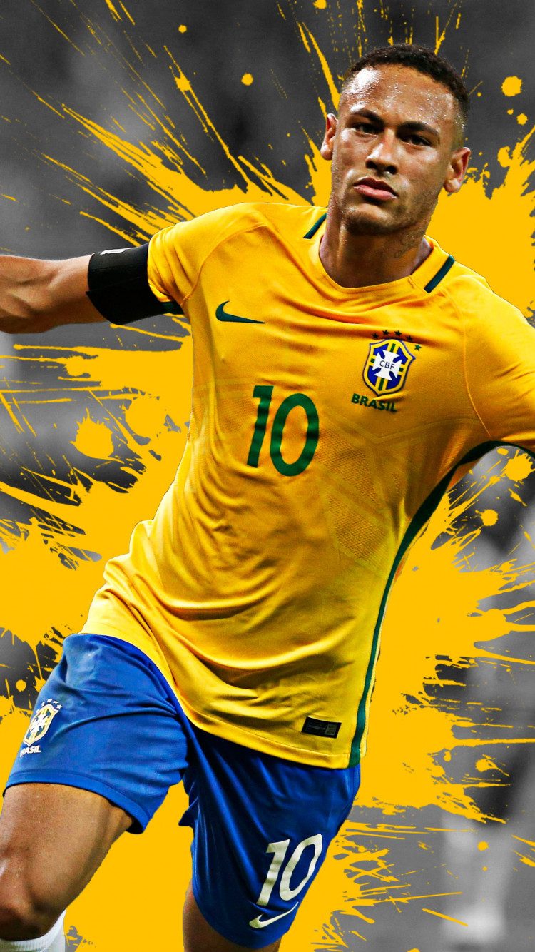 Neymar for Brazil national team wallpaper 750x1334