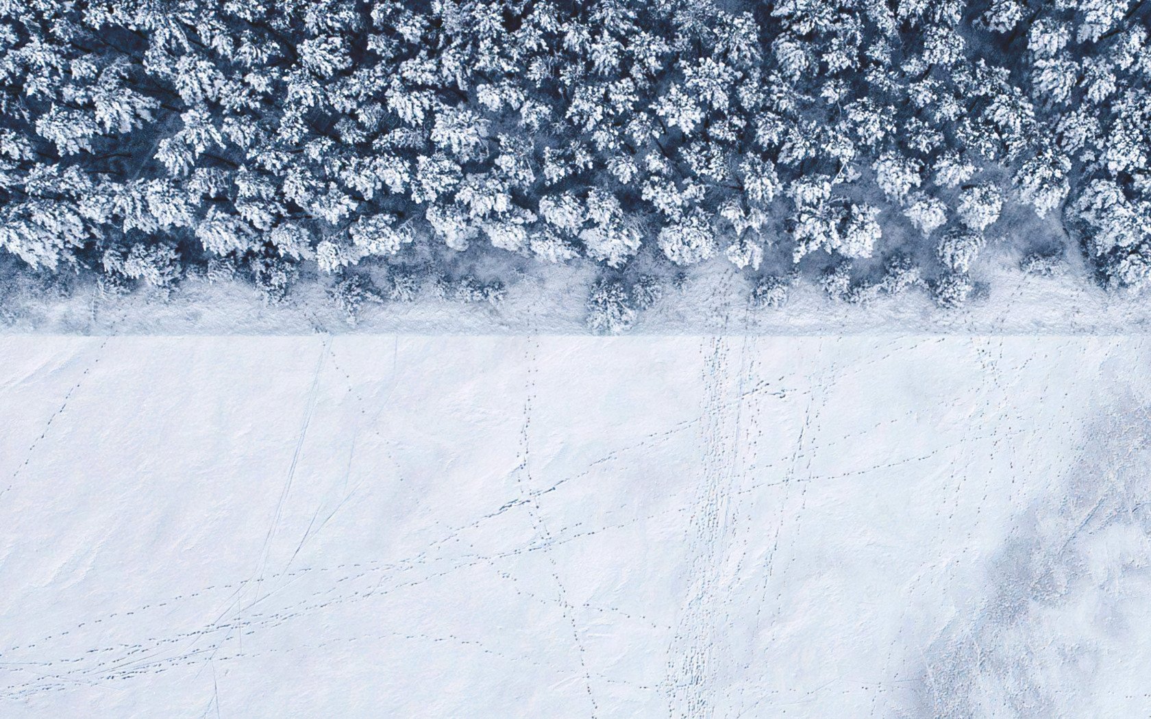 Winter landscape seen from a drone wallpaper 1680x1050