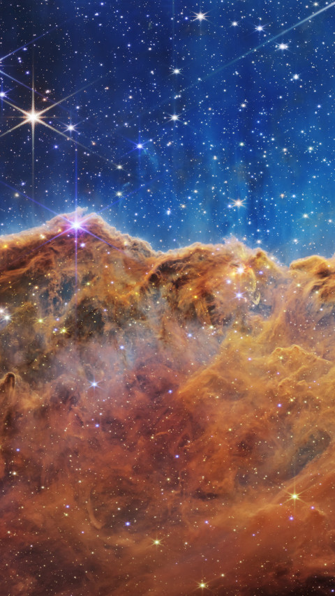 Cosmic Cliffs in the Carina Nebula wallpaper 480x854