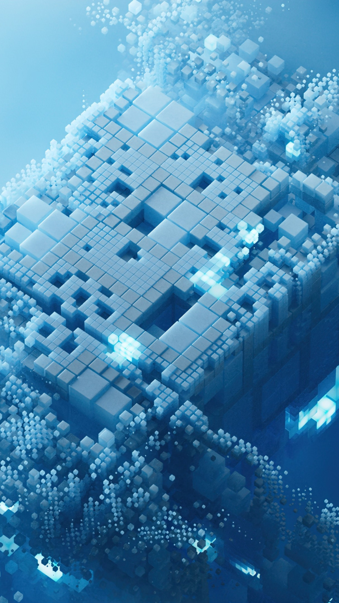 Windows 365 blue cubes wallpaper 1080x1920