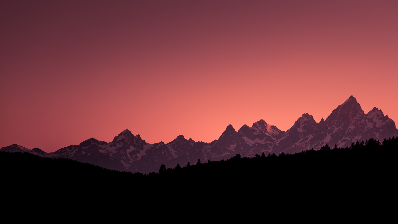 Sunset from Grand Teton wallpaper 1600x900