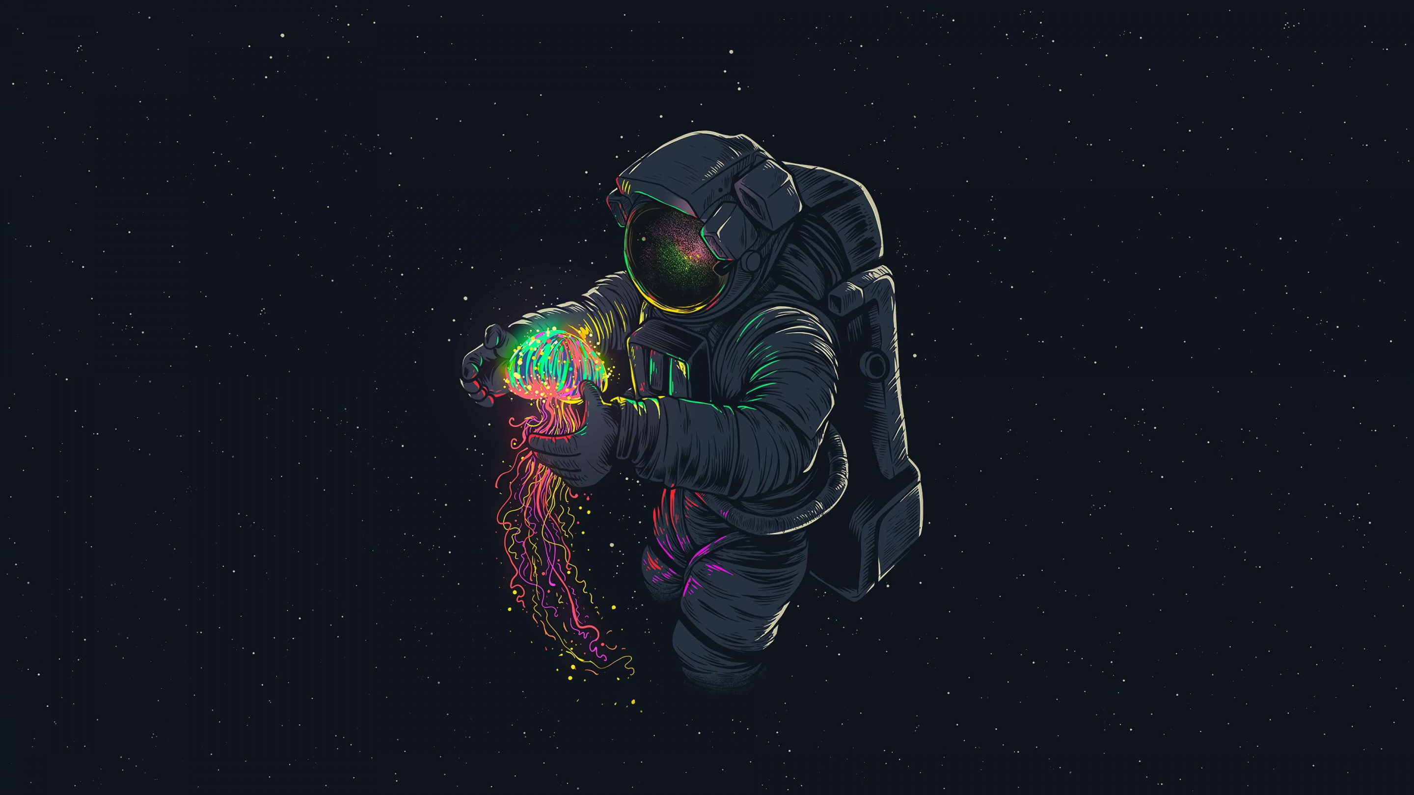 Astronaut with Jellyfish wallpaper 2880x1620