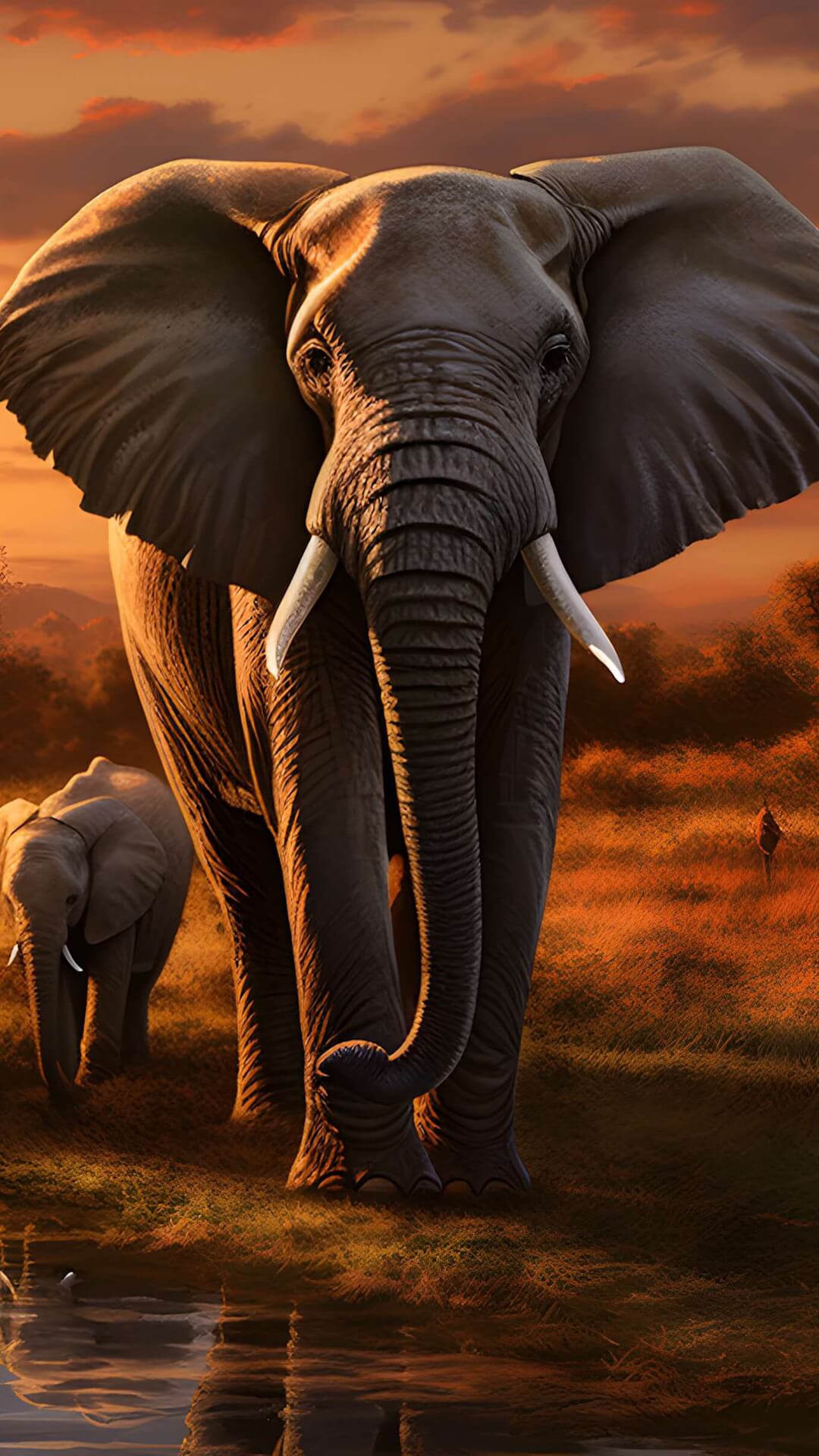 African savannah elephants wallpaper 1080x1920