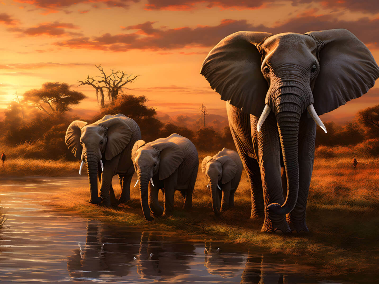African savannah elephants wallpaper 1280x960