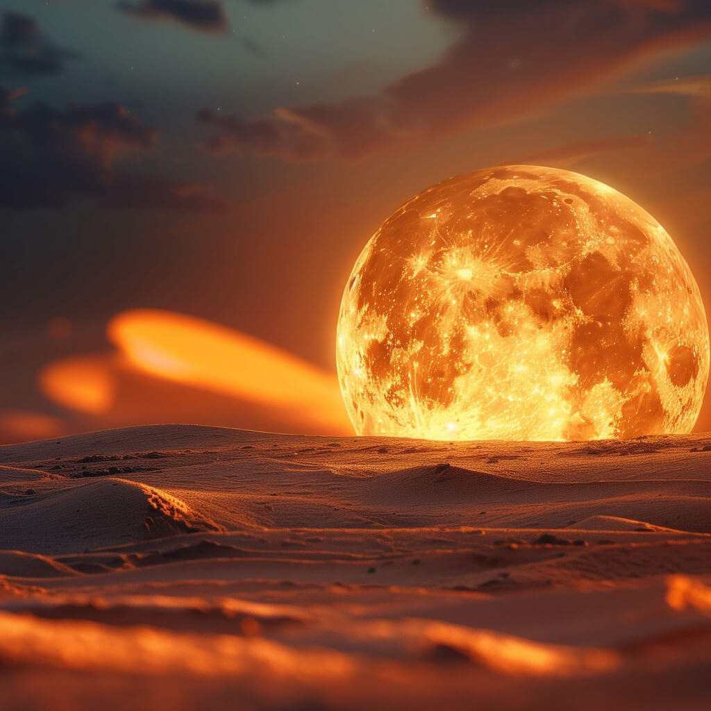 Under the burning moon wallpaper 1024x1024