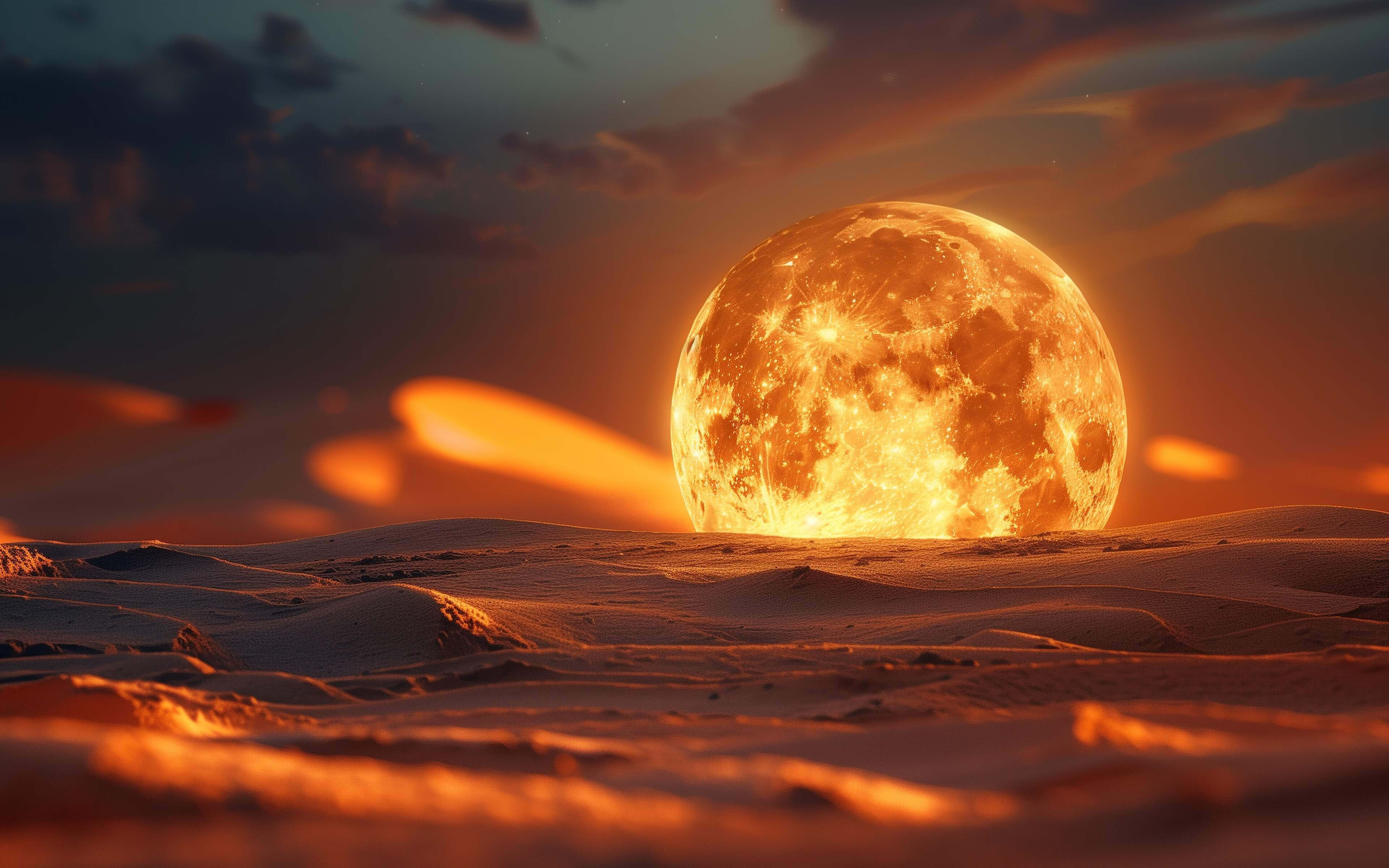 Under the burning moon wallpaper 3840x2400