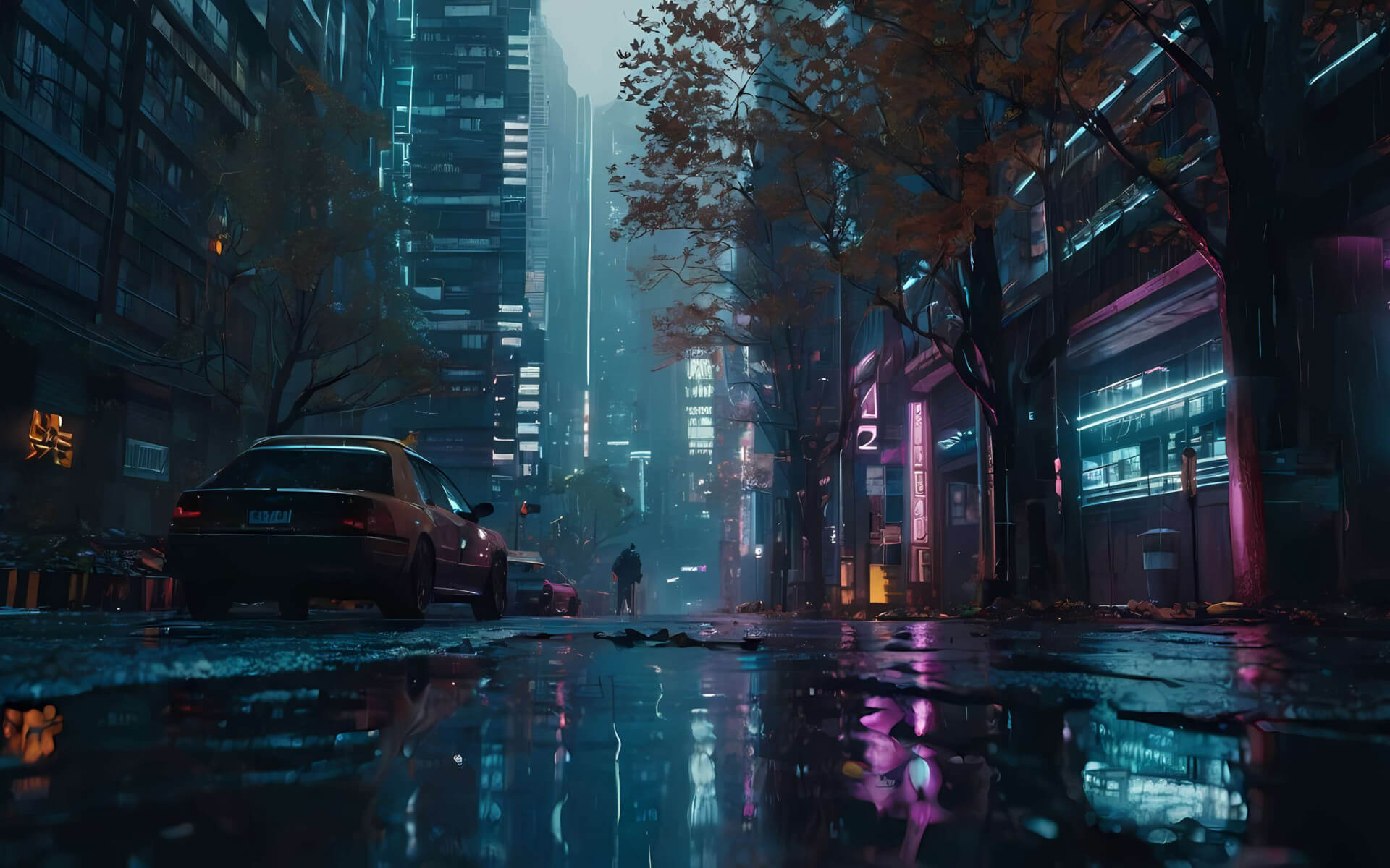 Rainy Urban Nights wallpaper 1280x800