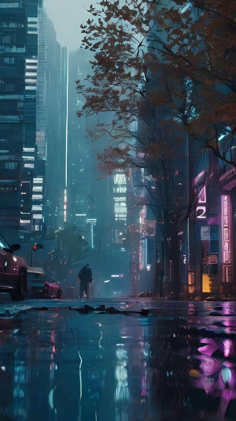 Rainy Urban Nights wallpaper 480x854