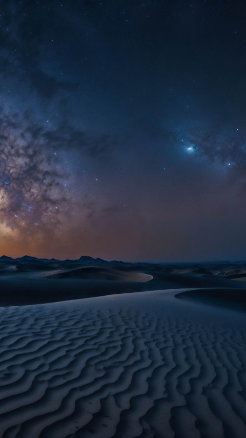 Milky way on the night sky wallpaper 480x854