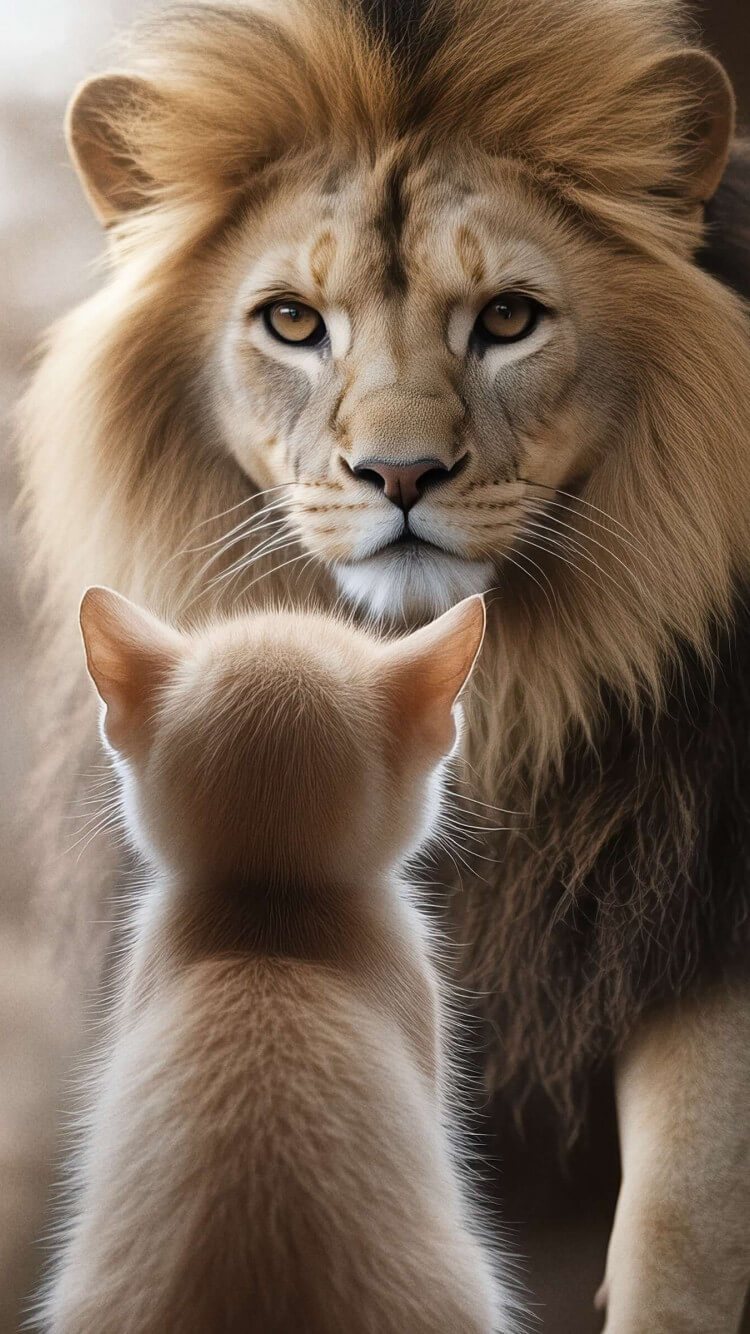 The lion from the mirror wallpaper 750x1334